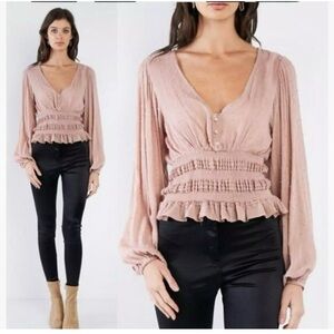 Mustard Seed V-Neck Top Small